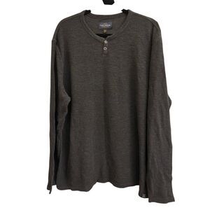 Lucky Brand Men's Henley Thermal Long Sleeve Shirt size XL Dark gray